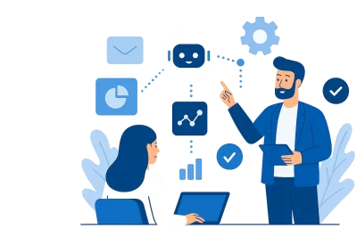 Why Choose JZ Technologies for AI Automation – Trusted UK AI Partner Professional discussing AI automation strategy with clients in a business setting, representing JZ Technologies' expertise